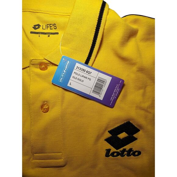 Lotto Men's Polo Lipari Old Gold - Large (US) Medium (EU) - Picture 4 of 5